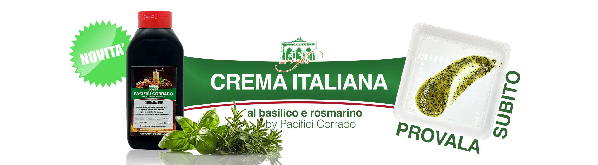 Pacifici Corrado - Crema Italiana al basilico e rosmarino flacone da 960 ml